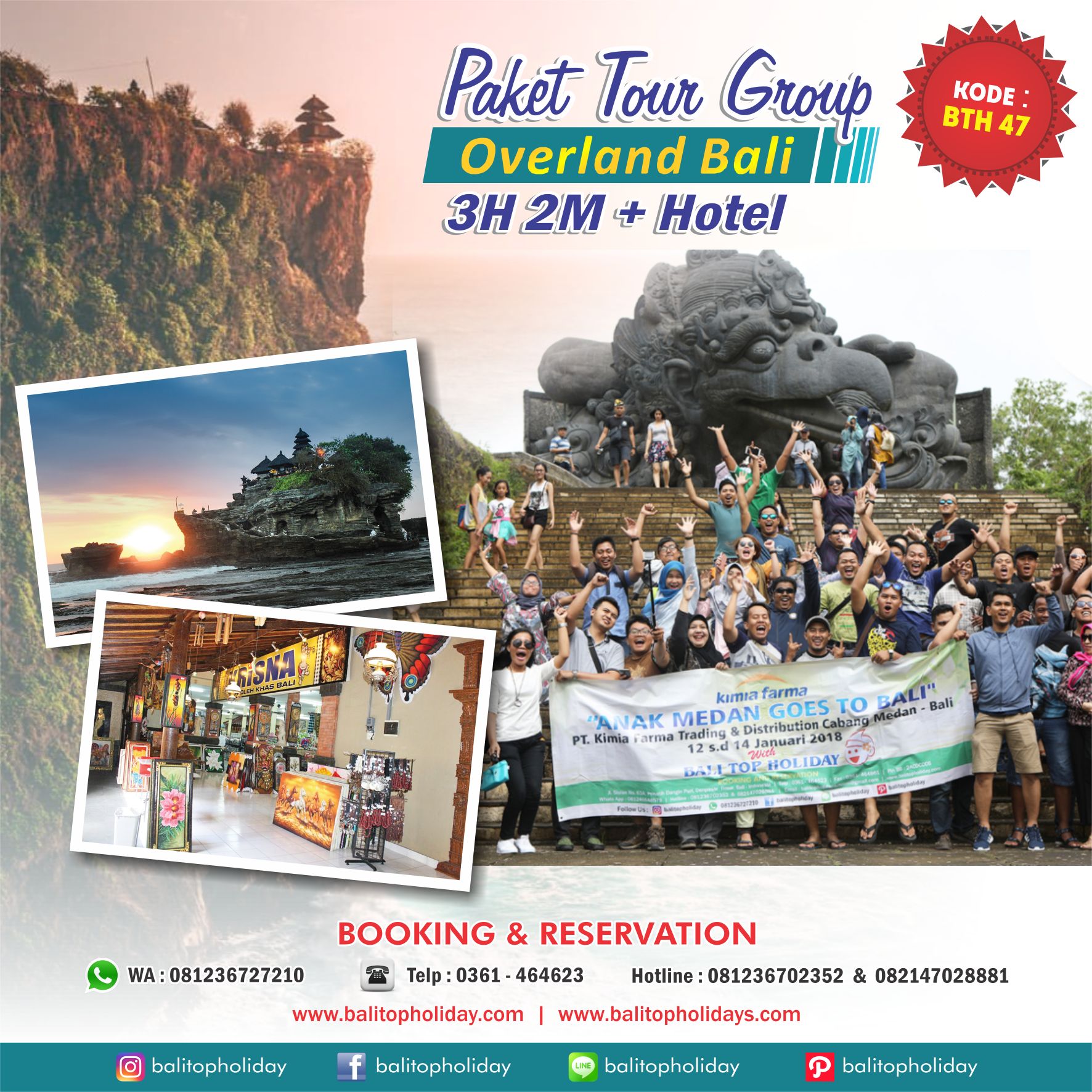 Paket Tour Group Overland 3H 2M Bali