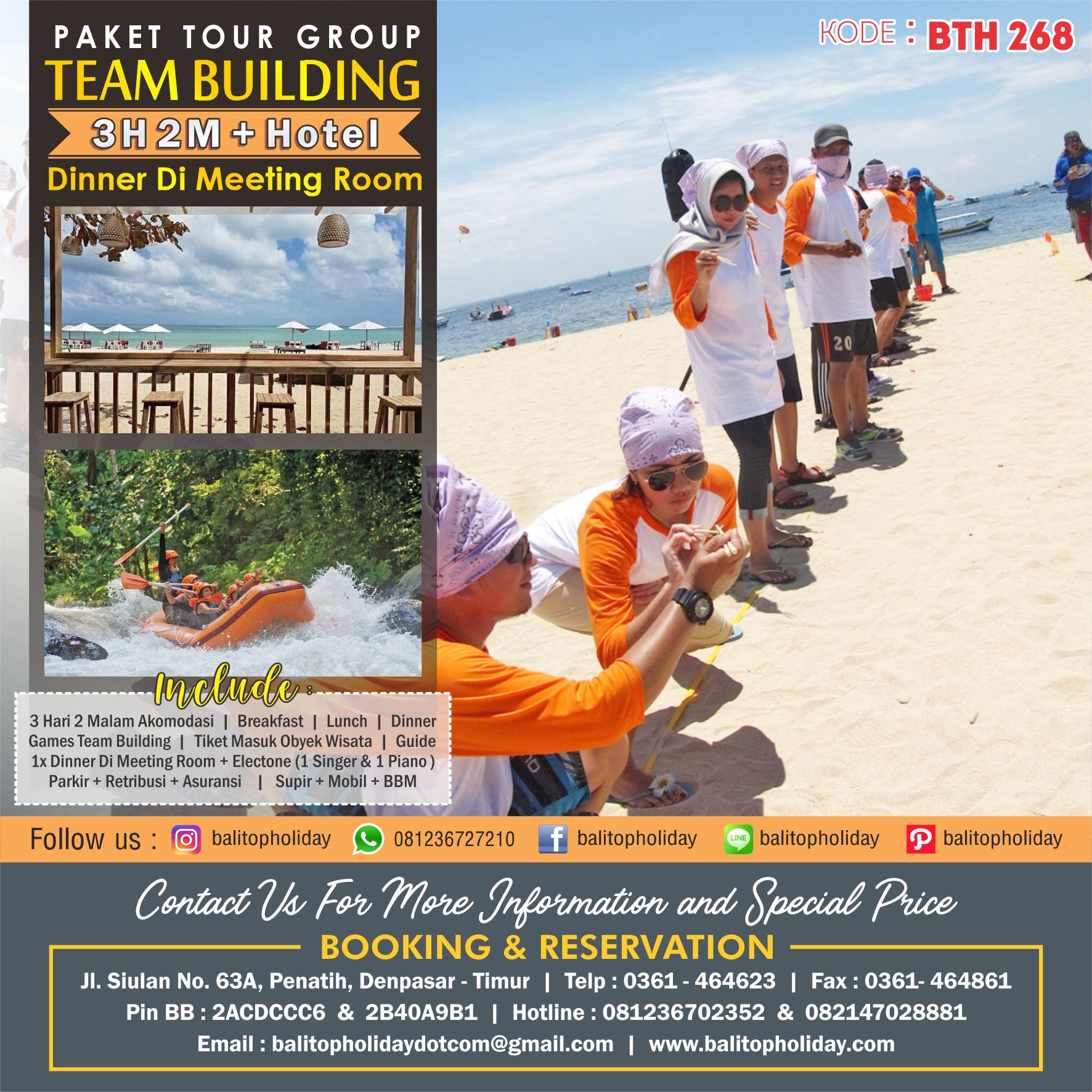 Paket Tour Group Dengan Team Building 3 Hari 2 Malam + Hotel Dengan Dinner Di Meeting Room